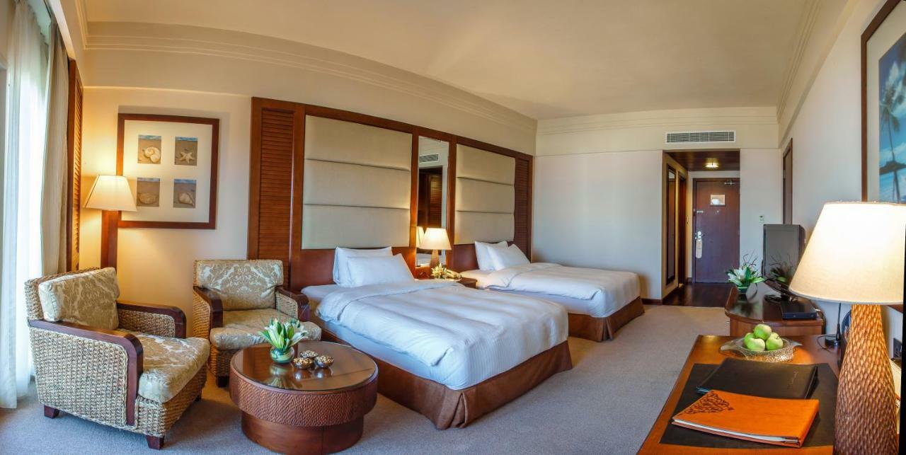 Deluxe Doppelzimmer mit Meerblick, 2 Doppelbetten und Balkon